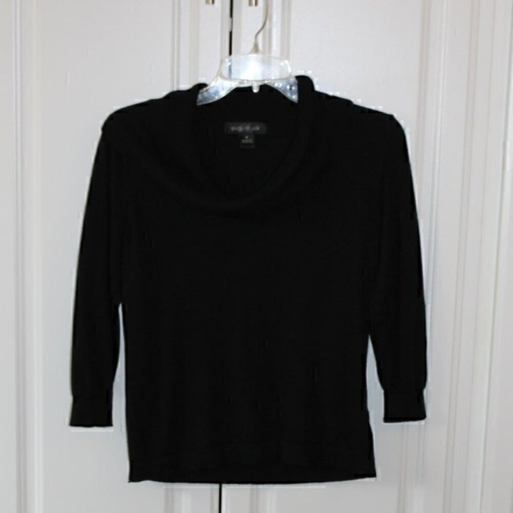 August Silk M Black Cowl Neck Top